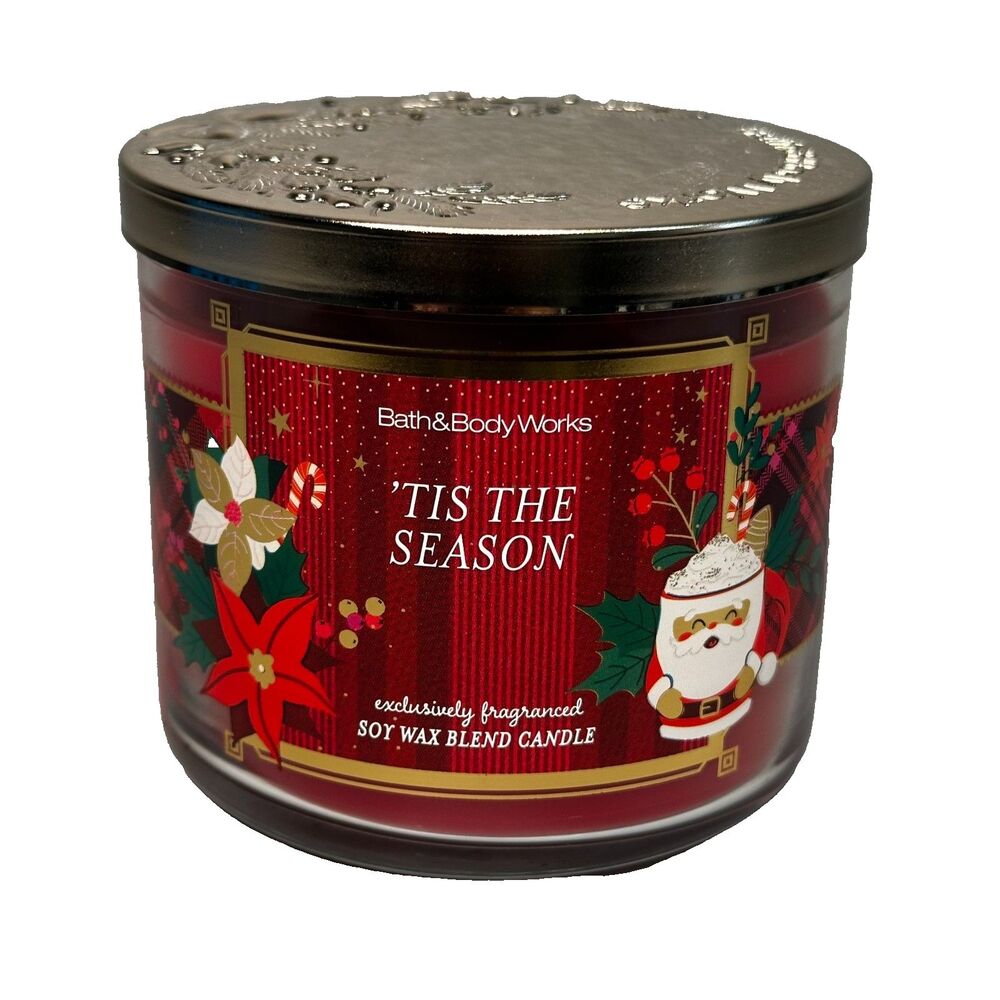 Bath & Body Works ’Tis The Season 3 Wick Candle 14.5 oz Red Apple Cinnamon